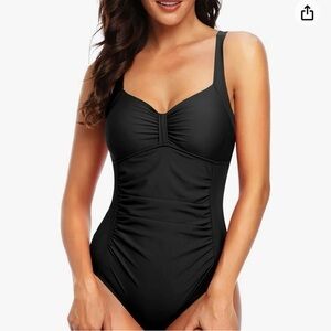 Tempt Me One Piece Ruched Swimsuit - Black